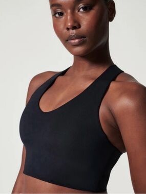 Spanx Core Sport Bra Size Medium Black Racerback EUC